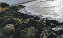 Rochers au bord de l'écume