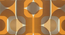 Papier peint orange-brun-rouge années 1970-1980
